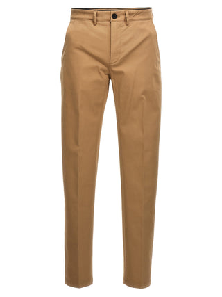 Beige Cotton Casual Pants