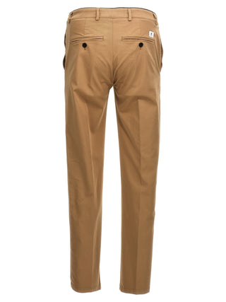 Beige Cotton Casual Pants
