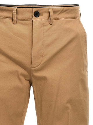 Beige Cotton Casual Pants