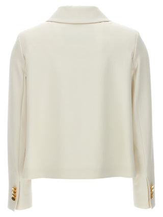 White Virgin Wool Full-Length Jacket