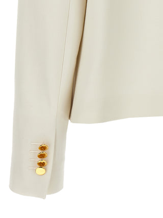 White Virgin Wool Full-Length Jacket