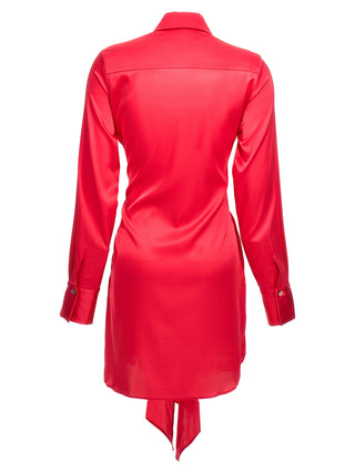 Vestido corto de seda fucsia