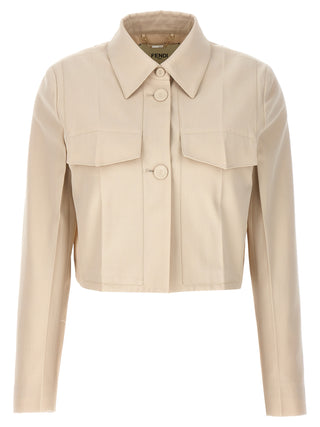 Beige Wool Full-Length Jacket