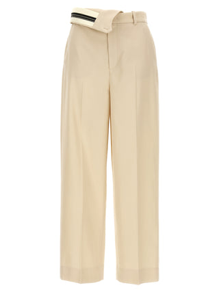 Pantalones casuales de lana beige