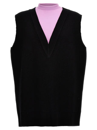 Multicolor Wool Sleeveles Sweater