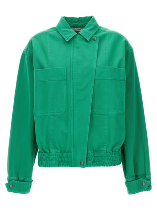 Bicolor Cotton Full-Length Jacket