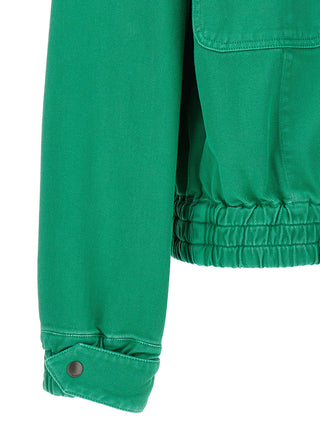 Bicolor Cotton Full-Length Jacket