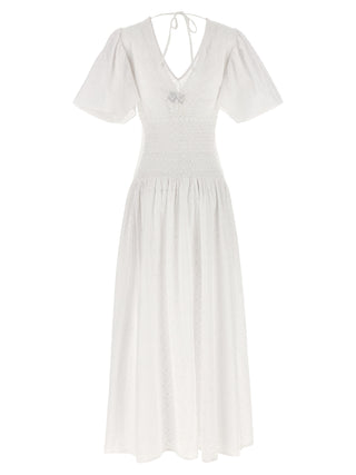 White Cotton Long Dress