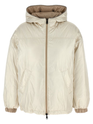 Chaqueta beige de poliéster de largo completo