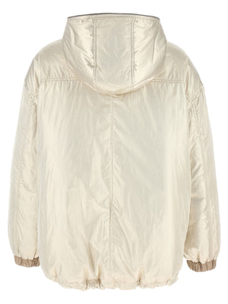 Chaqueta beige de poliéster de largo completo