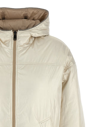 Chaqueta beige de poliéster de largo completo