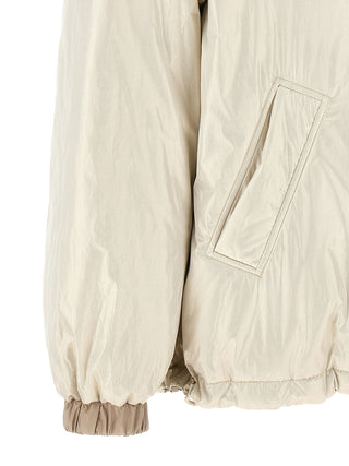 Chaqueta beige de poliéster de largo completo