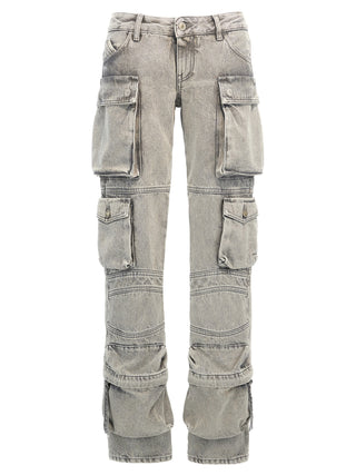Gray Cotton Cargo Pants