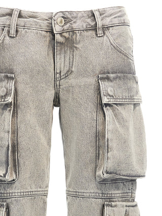 Gray Cotton Cargo Pants