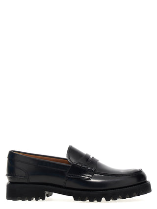 Black Cowhide Slip-On Loafers