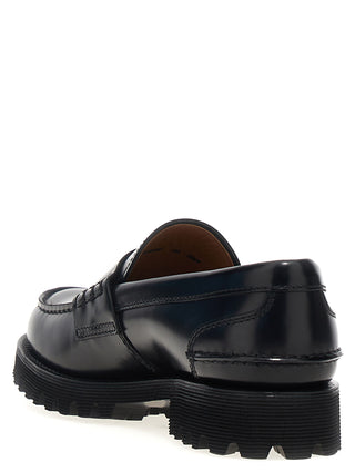Black Cowhide Slip-On Loafers