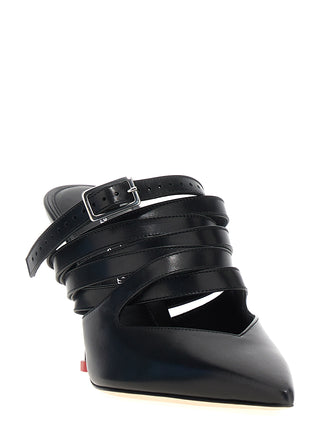 Black Cowhide High Heel Pumps