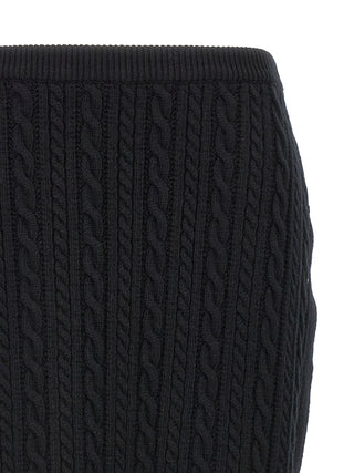 Black Wool Mini Skirt