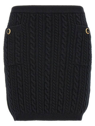 Black Wool Long Skirt