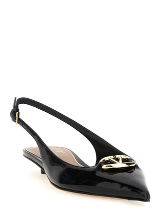 Black Calfskin Ballet Flats