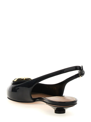 Black Calfskin Ballet Flats