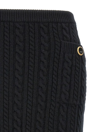 Black Wool Long Skirt