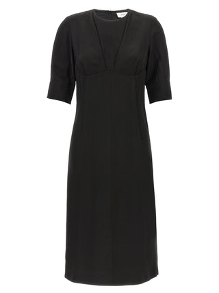 Black Viscose Midi Dress