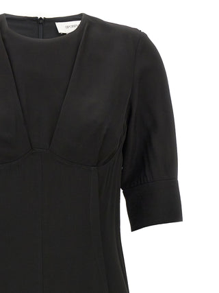 Black Viscose Midi Dress