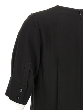 Black Viscose Midi Dress