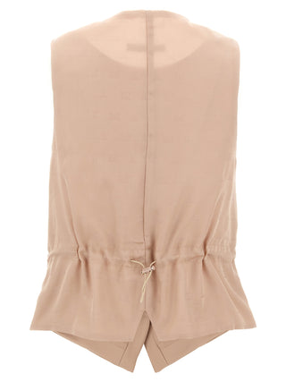 Multicolor Acetate Sleeveless Jacket