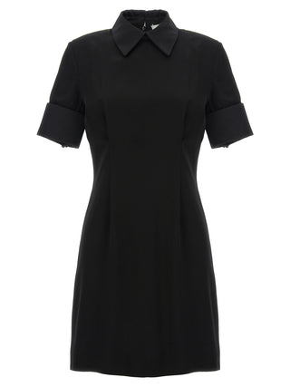 Black Viscose Short Dress