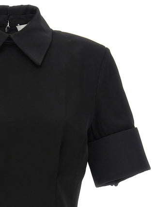 Black Viscose Short Dress