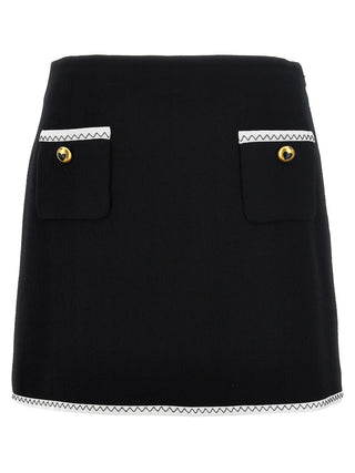 Bicolor Viscose Long Skirt