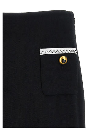 Bicolor Viscose Long Skirt