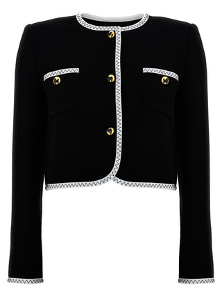 Bicolor Viscose Full-Length Jacket