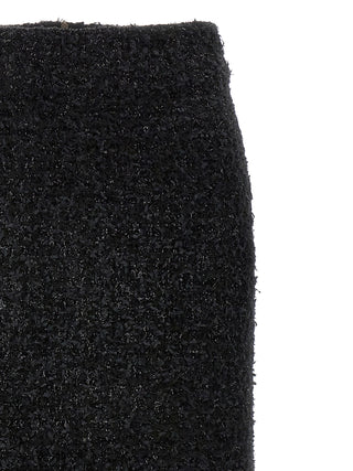 Falda midi negra de algodón