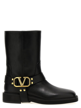 Black Calfskin Ankle Boots