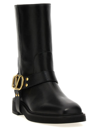 Black Calfskin Ankle Boots