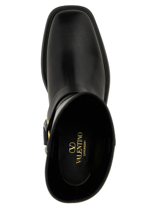 Black Calfskin Ankle Boots