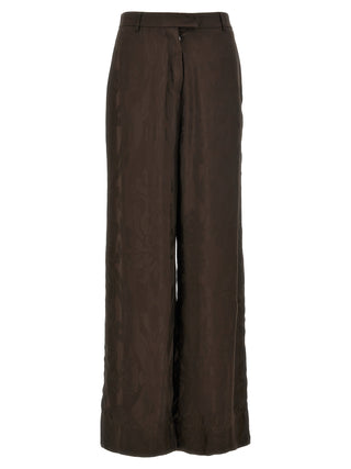 Brown Viscose Casual Pants