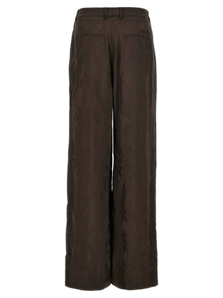 Brown Viscose Casual Pants