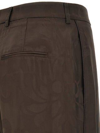 Brown Viscose Casual Pants