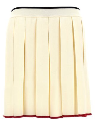 White Virgin Wool Long Skirt