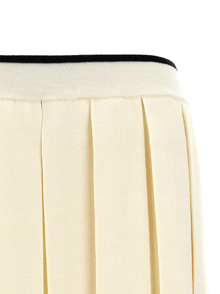 White Virgin Wool Long Skirt