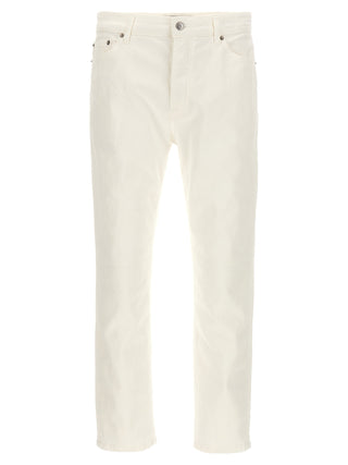 White Cotton Straight-Leg Jeans