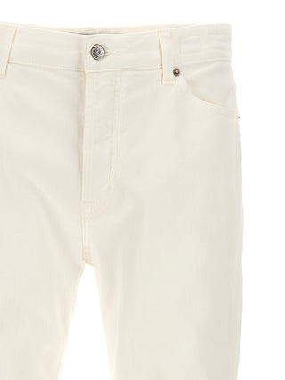 Jeans de algodón blanco de pierna recta