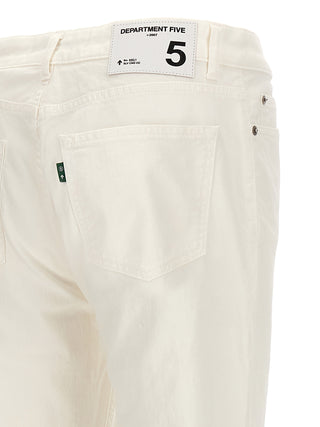 Jeans de algodón blanco de pierna recta