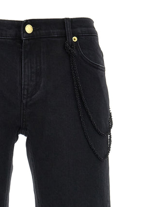 Black Cotton Straight-Leg Jeans