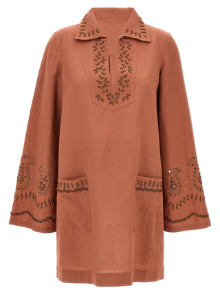 Bordeaux Cotton Short Dress