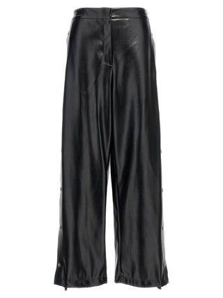 Black Polyester Casual Pants